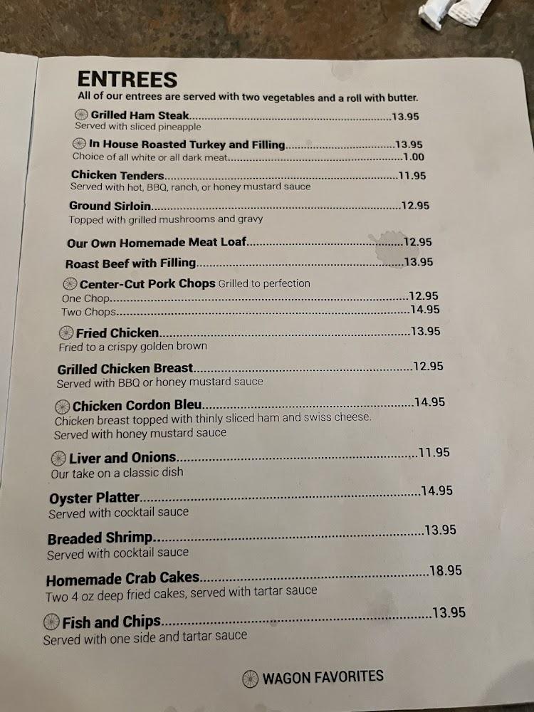 Conestoga Wagon Restaurant Menu image 1